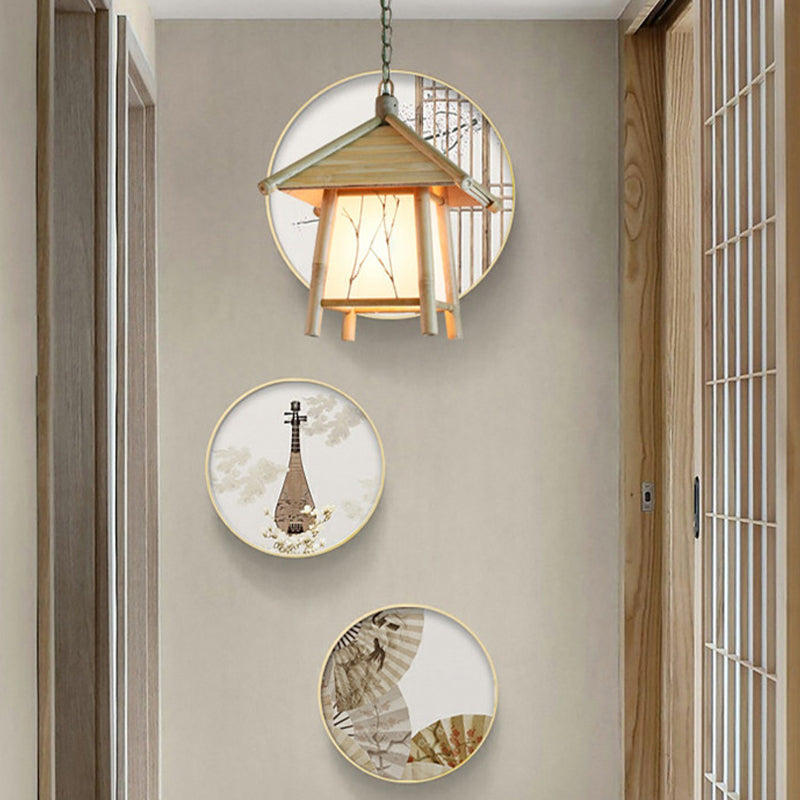 Wooden Hanging Light Contemporary Creative Pendent Lighting Fixture for Dining Room
