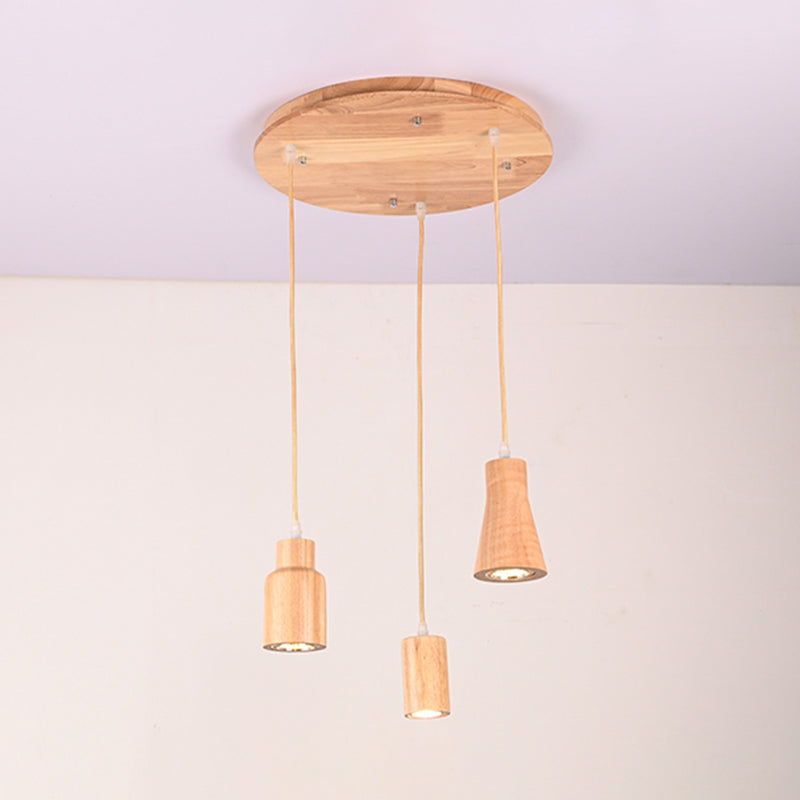 Pendentif en forme géométrique Light Nordic Wood suspension pour le salon