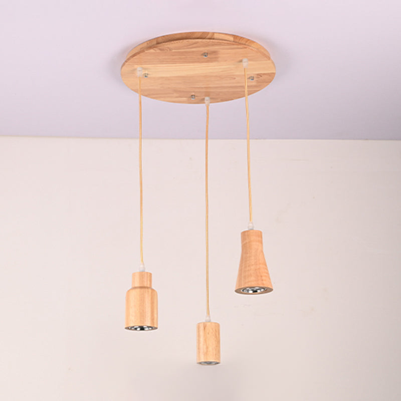 Pendentif en forme géométrique Light Nordic Wood suspension pour le salon