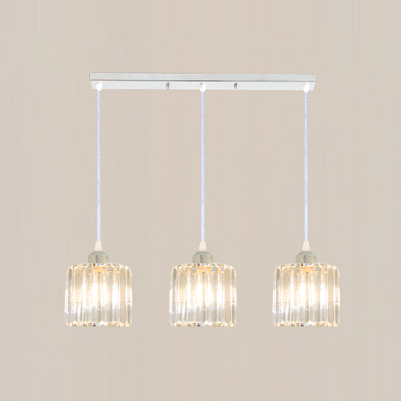 Modern Style Cylindrical Shape Hanging Light Crystal Multi Light Hanging Lamp for Bedroom