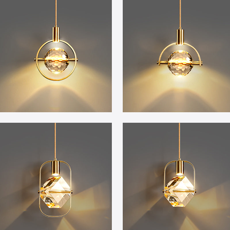 Modern Style Unique Shape Hanging Light Crystal 1 Light Hanging Lamp for Bedroom