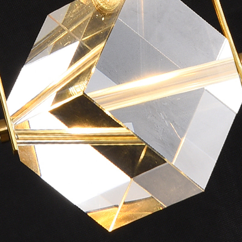 Modern Style Unique Shape Hanging Light Crystal 1 Light Hanging Lamp for Bedroom