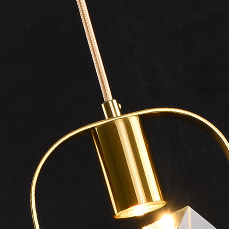 Modern Style Unique Shape Hanging Light Crystal 1 Light Hanging Lamp for Bedroom