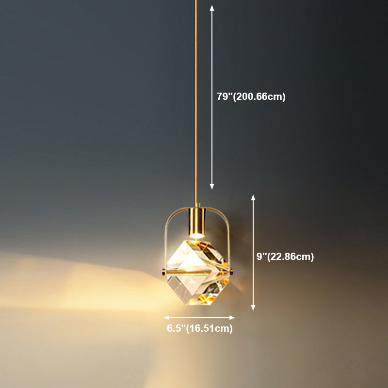 Modern Style Unique Shape Hanging Light Crystal 1 Light Hanging Lamp for Bedroom