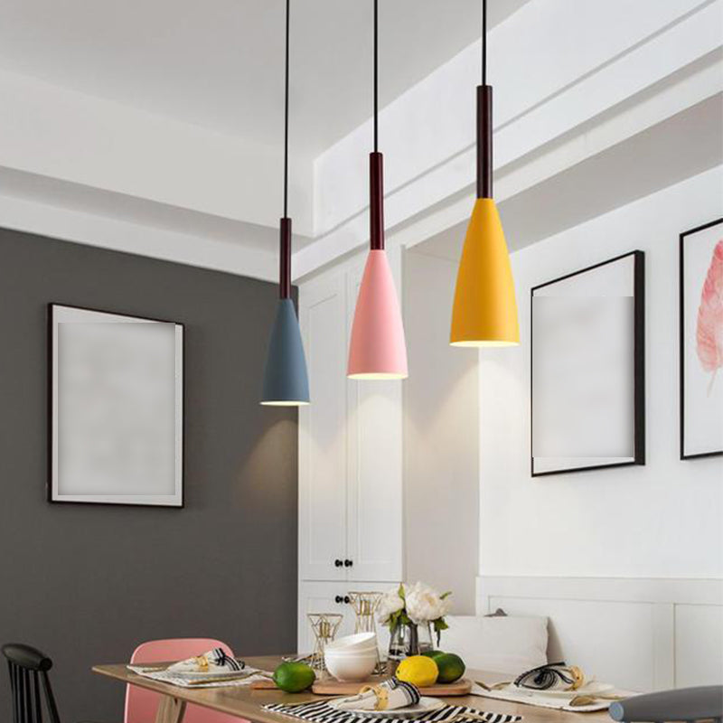 Cone Shape Hanging Light Modern Style Metal 1 Light Hanging Lamp for Restaurant