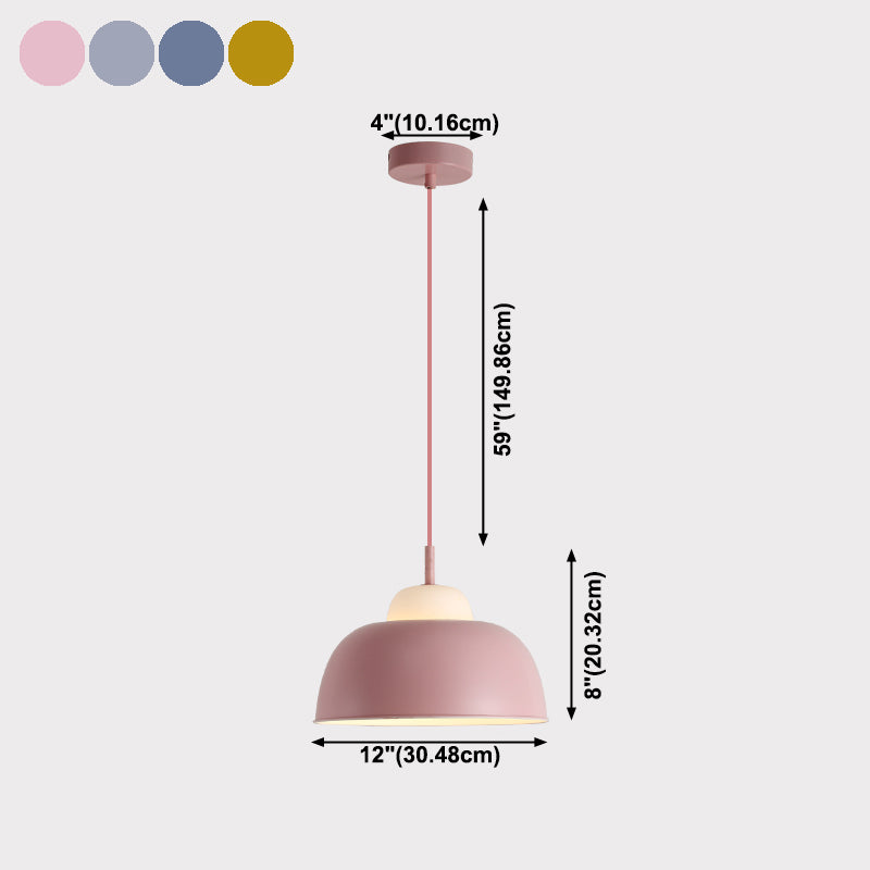 Pot Cover Shape Hanging Lighting Modern Style Metal 1 Light Hanging Lamp for Living Room