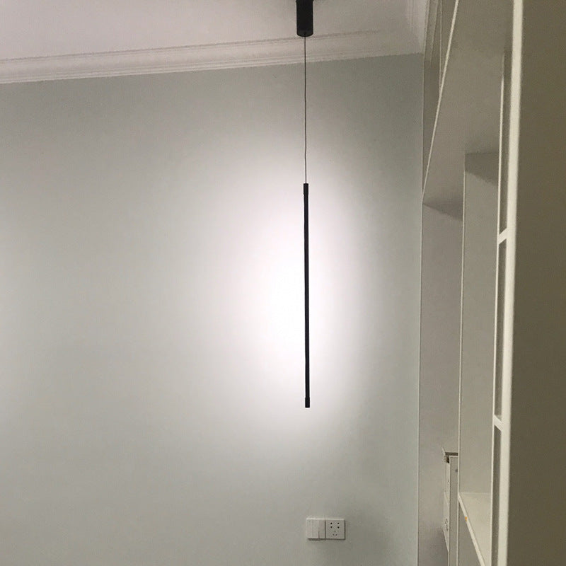 Linear Shape Hanging Light Modern Style Metal 1 Light Hanging Lamp for Dining Room