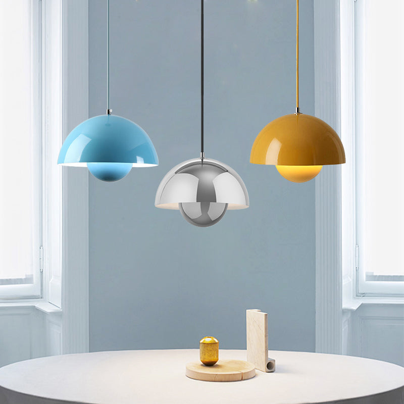 Domed Hanging Pendant Light Minimalist Metal Hanging Light Fixture
