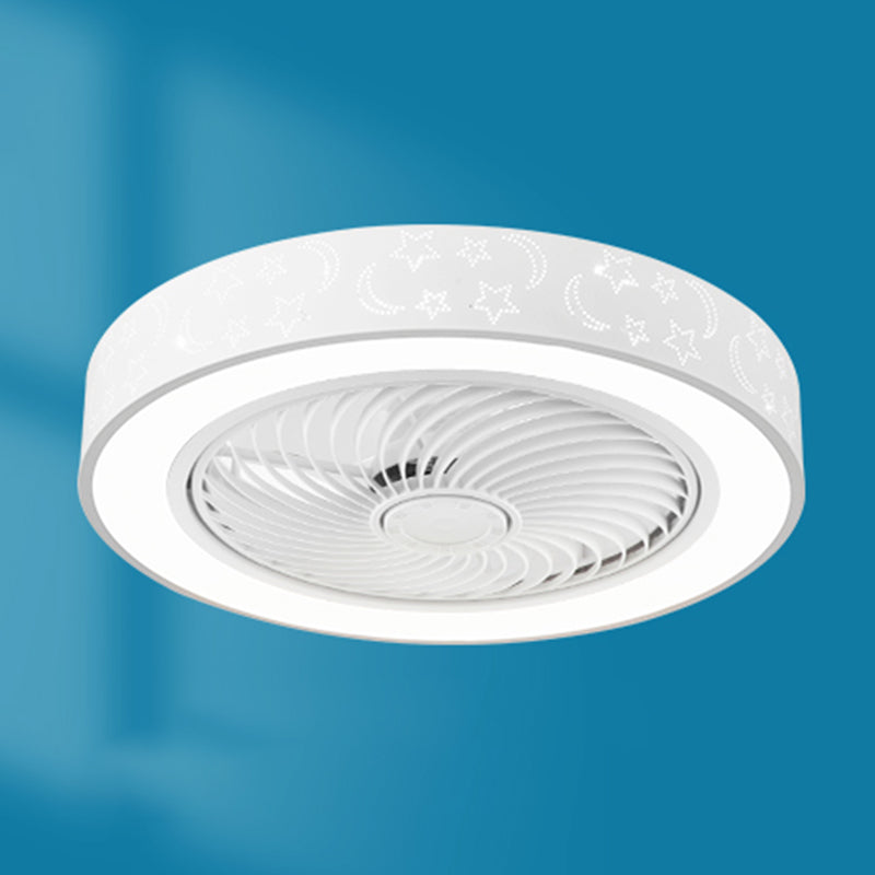 Ventola rotonda Light Light MODER MODER MODER METAL 1 Luce Luce Light in bianco