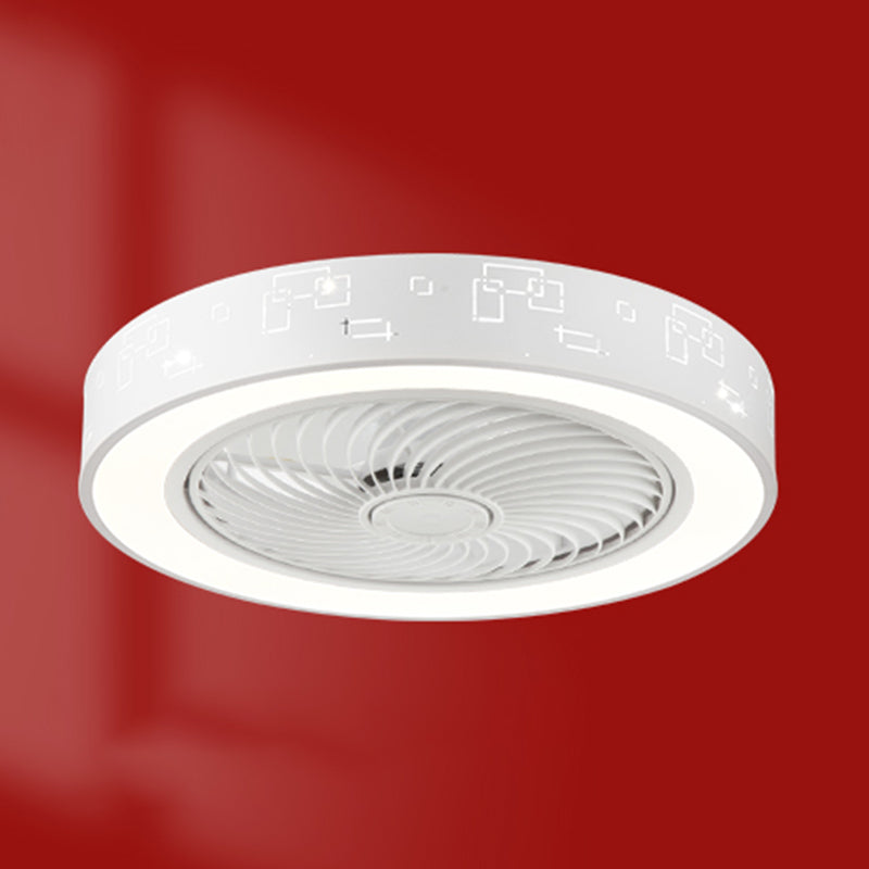 Ventola rotonda Light Light MODER MODER MODER METAL 1 Luce Luce Light in bianco