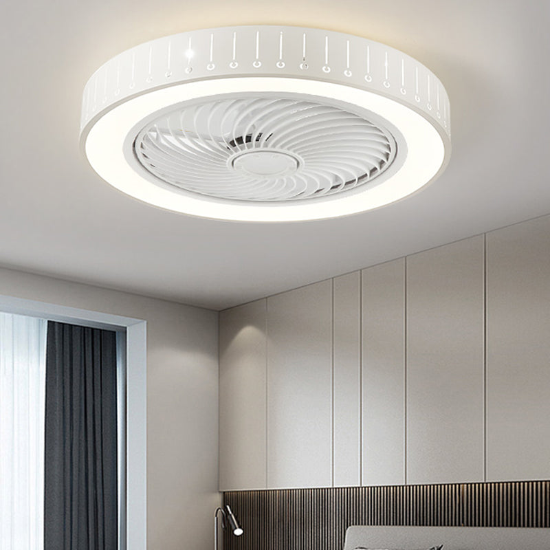 Ventola rotonda Light Light MODER MODER MODER METAL 1 Luce Luce Light in bianco