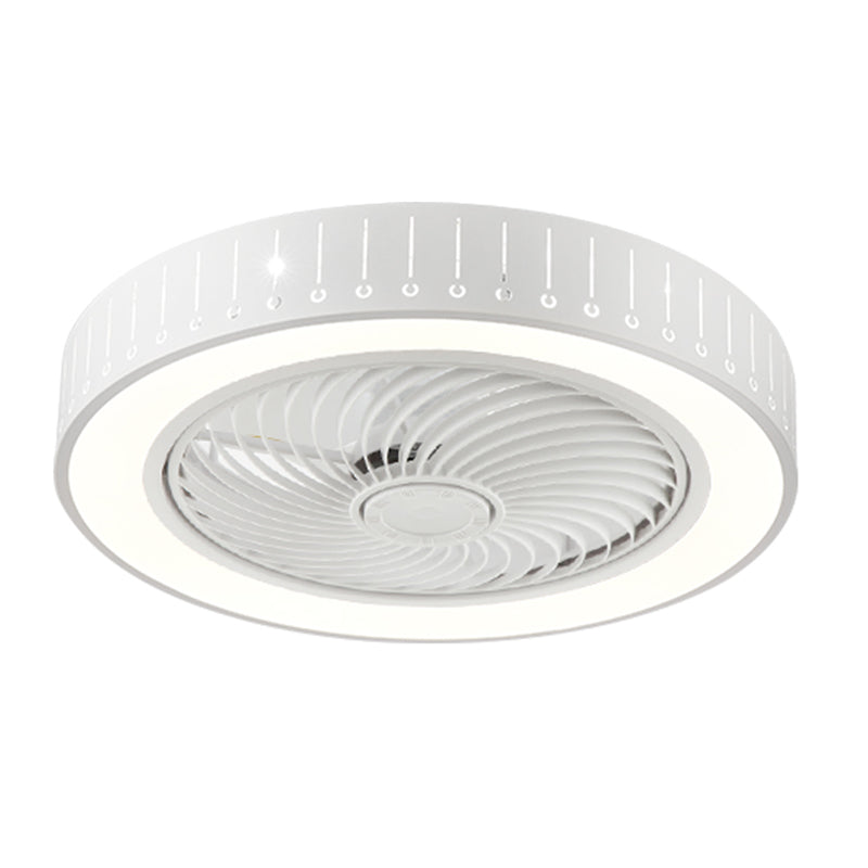 Ventola rotonda Light Light MODER MODER MODER METAL 1 Luce Luce Light in bianco