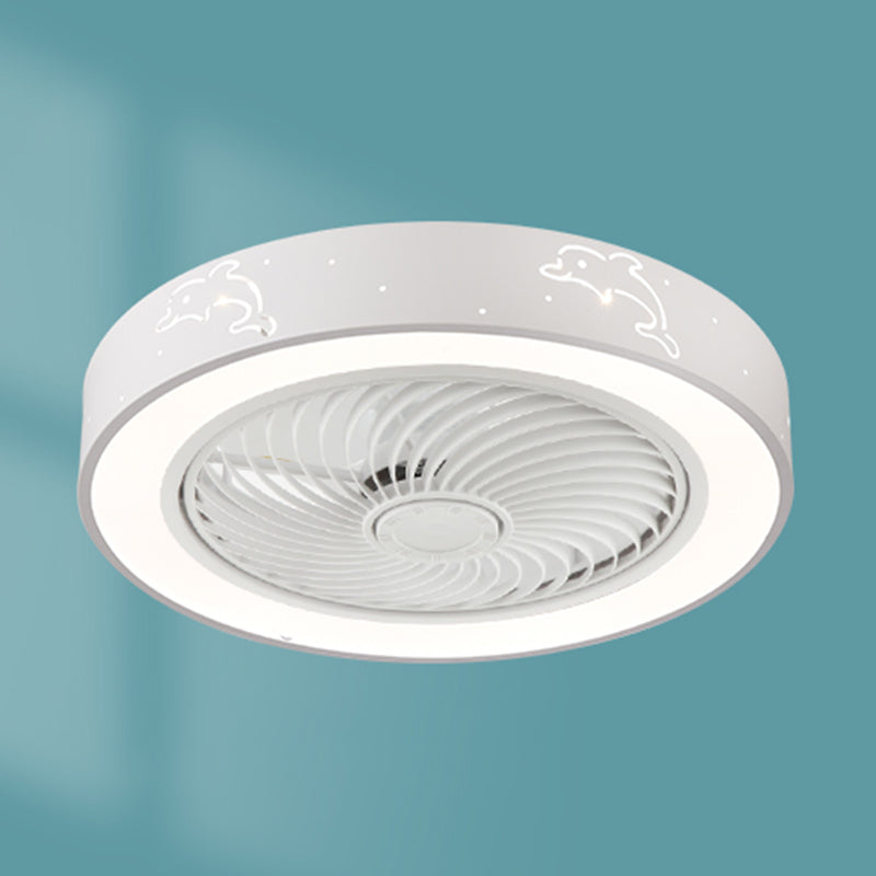 Ventola rotonda Light Light MODER MODER MODER METAL 1 Luce Luce Light in bianco