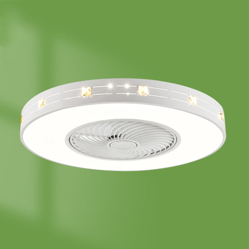Ventola rotonda Light Light MODER MODER MODER METAL 1 Luce Luce Light in bianco