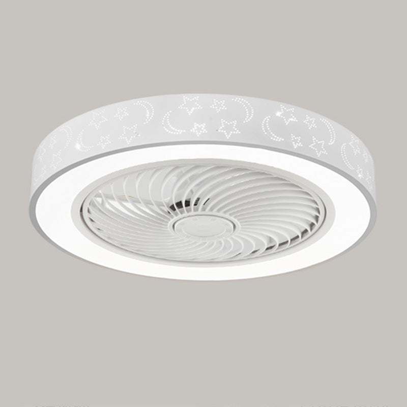 Ventola rotonda Light Light MODER MODER MODER METAL 1 Luce Luce Light in bianco