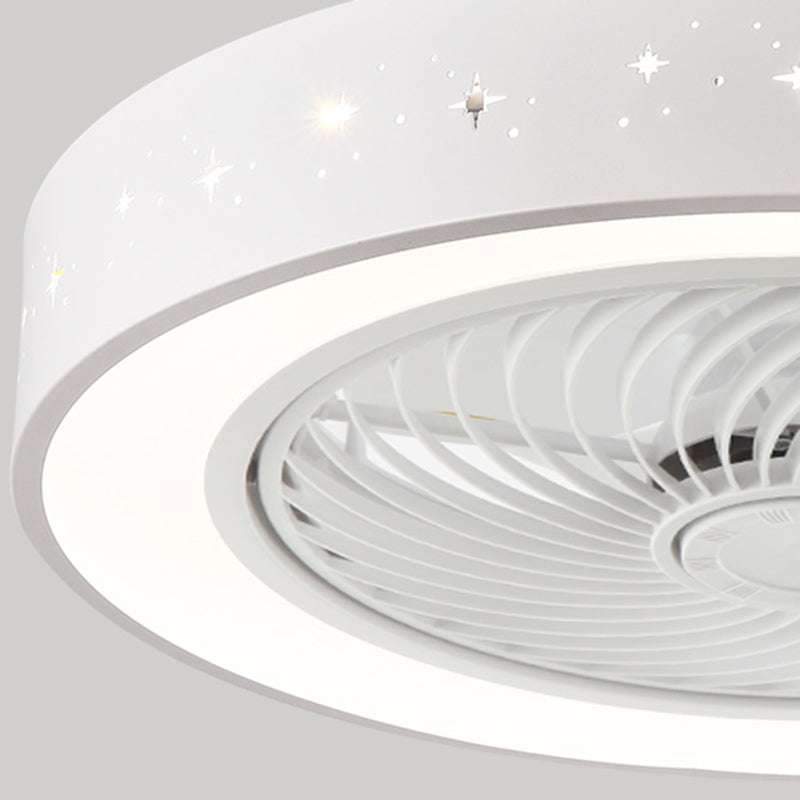 Ventola rotonda Light Light MODER MODER MODER METAL 1 Luce Luce Light in bianco