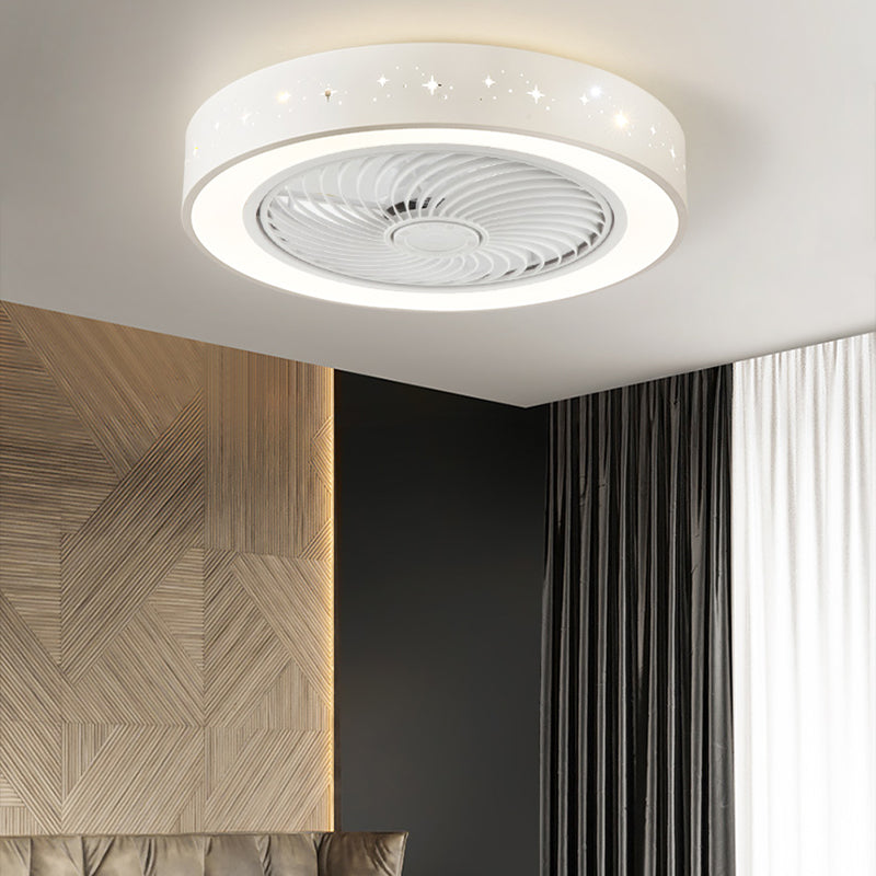 Ventola rotonda Light Light MODER MODER MODER METAL 1 Luce Luce Light in bianco