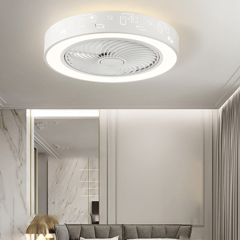 Ventola rotonda Light Light MODER MODER MODER METAL 1 Luce Luce Light in bianco