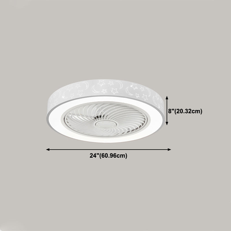 Ventola rotonda Light Light MODER MODER MODER METAL 1 Luce Luce Light in bianco
