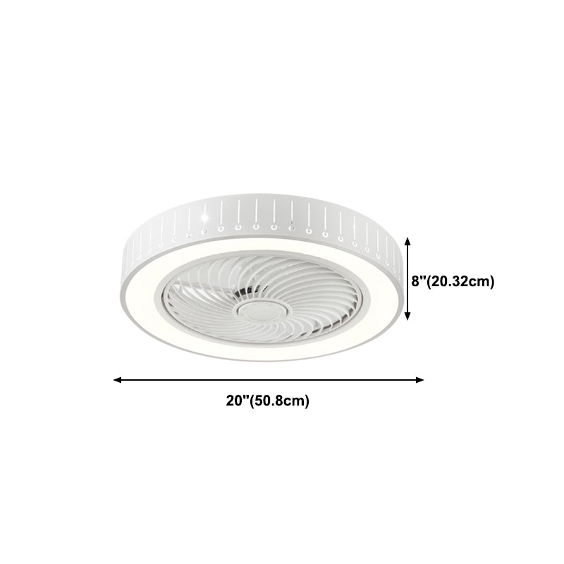 Ventola rotonda Light Light MODER MODER MODER METAL 1 Luce Luce Light in bianco