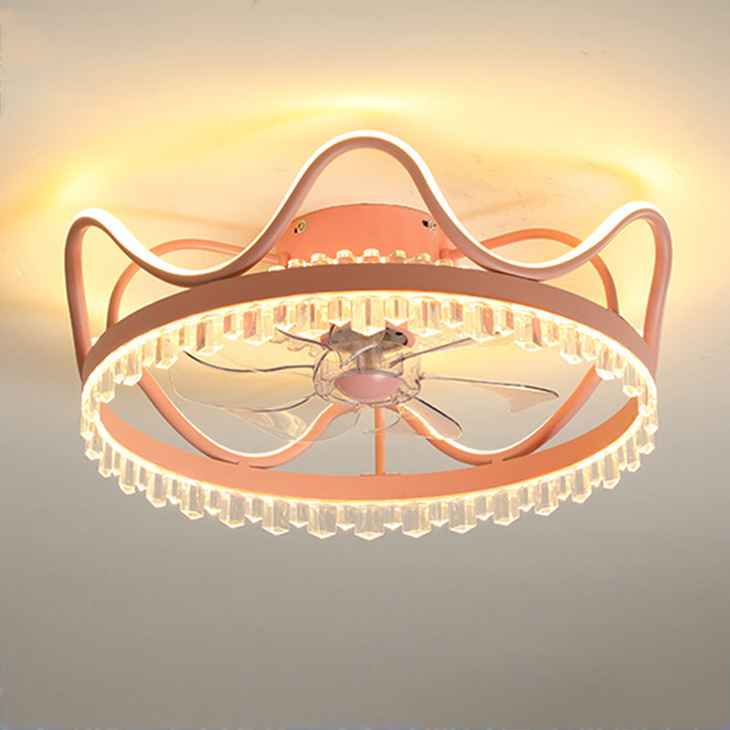 Metal Round Ceiling Pendant Modern Style 2 Lights LED Flush Light for Bedroom