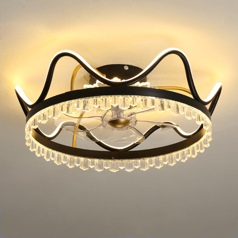 Metal Round Ceiling Pendant Modern Style 2 Lights LED Flush Light for Bedroom