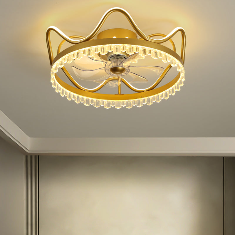 Metal Round Ceiling Pendant Modern Style 2 Lights LED Flush Light for Bedroom