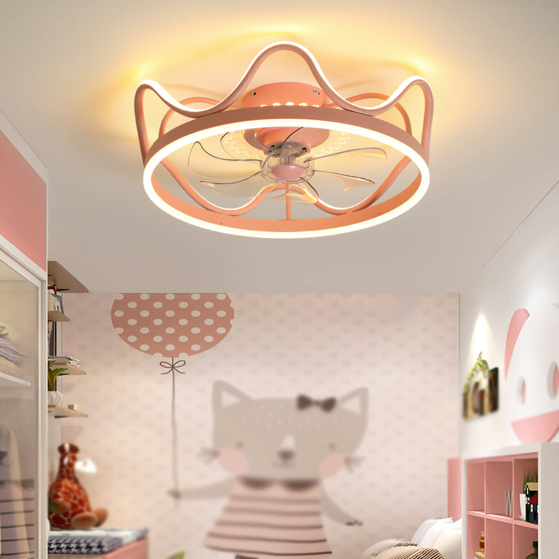 Metal Round Ceiling Pendant Modern Style 2 Lights LED Flush Light for Bedroom