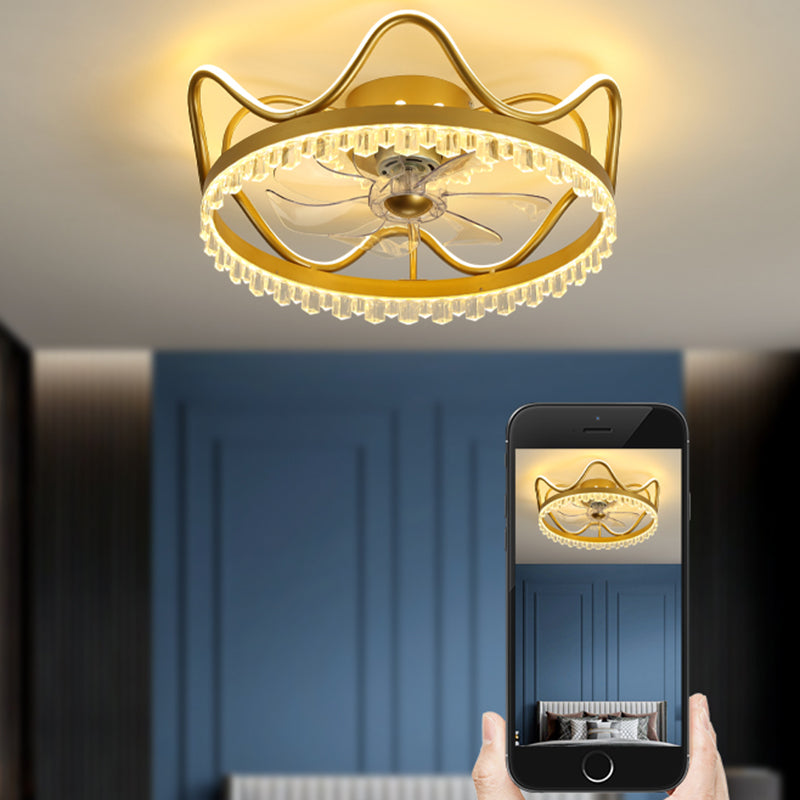 Metal Round Ceiling Pendant Modern Style 2 Lights LED Flush Light for Bedroom