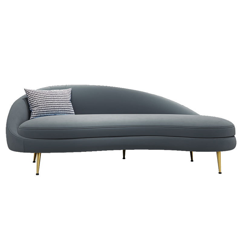 Sofá de terciopelo glamoroso 4 asientos curvos apretados 74.80 "W SOFA para sala de estar