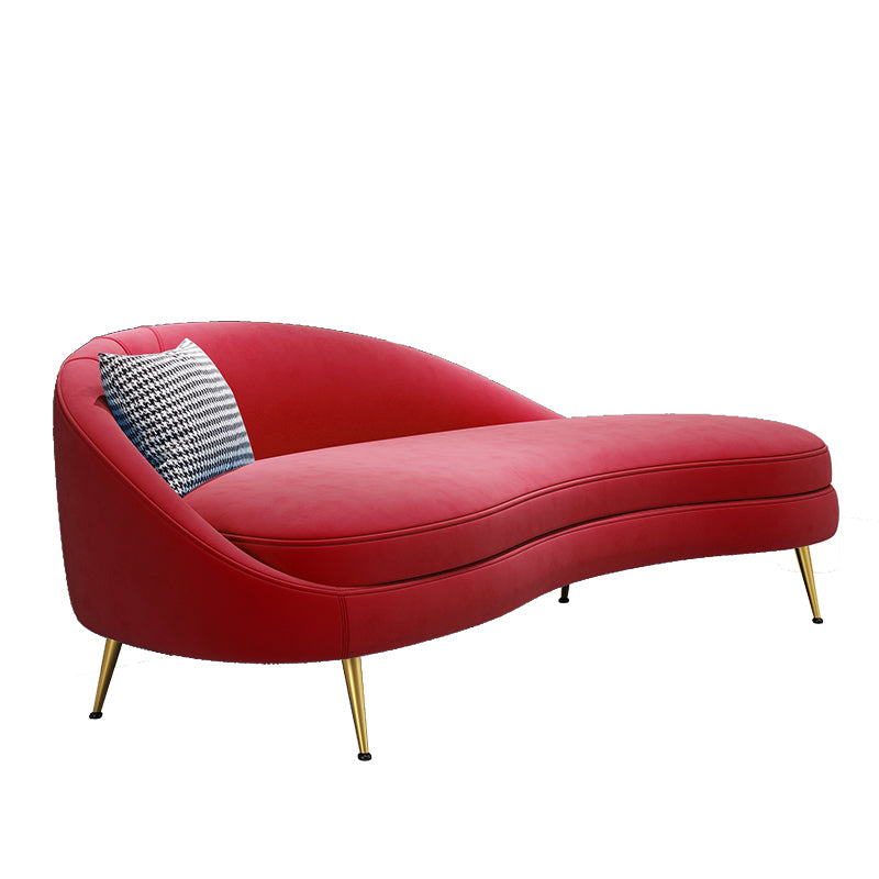 Sofá de terciopelo glamoroso 4 asientos curvos apretados 74.80 "W SOFA para sala de estar