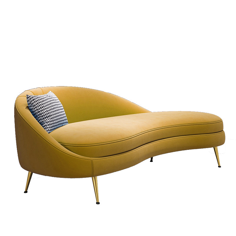 Sofá de terciopelo glamoroso 4 asientos curvos apretados 74.80 "W SOFA para sala de estar