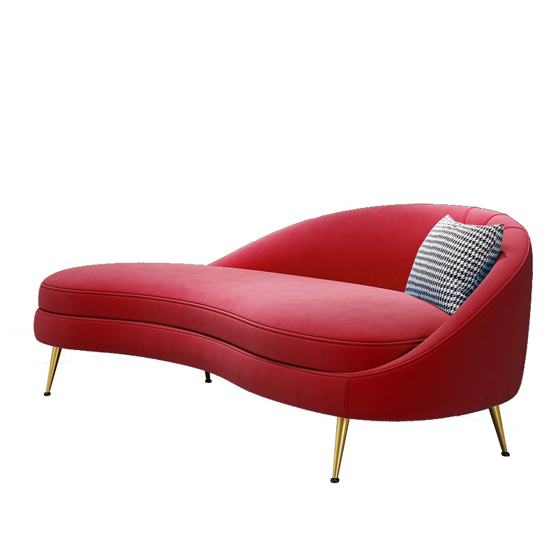 Sofá de terciopelo glamoroso 4 asientos curvos apretados 74.80 "W SOFA para sala de estar