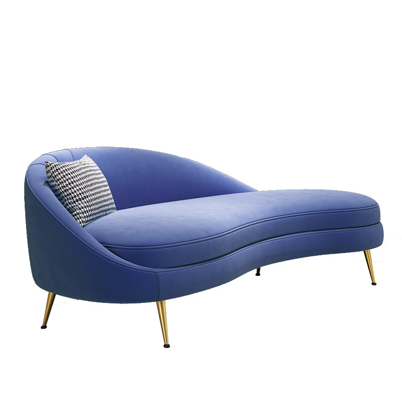 Sofá de terciopelo glamoroso 4 asientos curvos apretados 74.80 "W SOFA para sala de estar