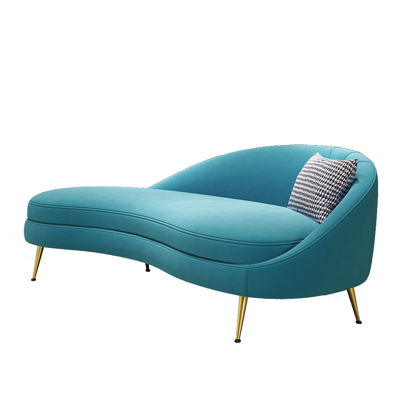 Sofá de terciopelo glamoroso 4 asientos curvos apretados 74.80 "W SOFA para sala de estar