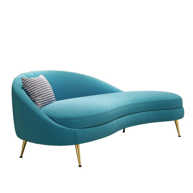 Sofá de terciopelo glamoroso 4 asientos curvos apretados 74.80 "W SOFA para sala de estar
