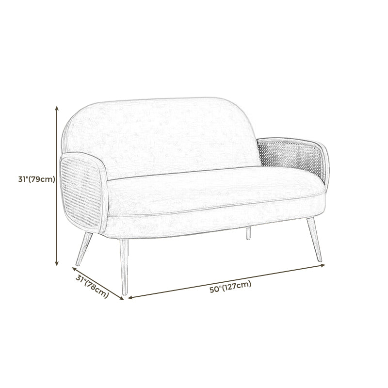 Modern Velvet Sofa 31"W Recessed Arm Tight Back Sofa with Living Room