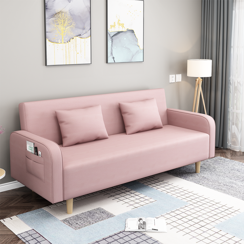 Square Arm Split Back Nordic Fabric 3-seat Sofa Spleeper Sofa 28.74" D x 35.43" H