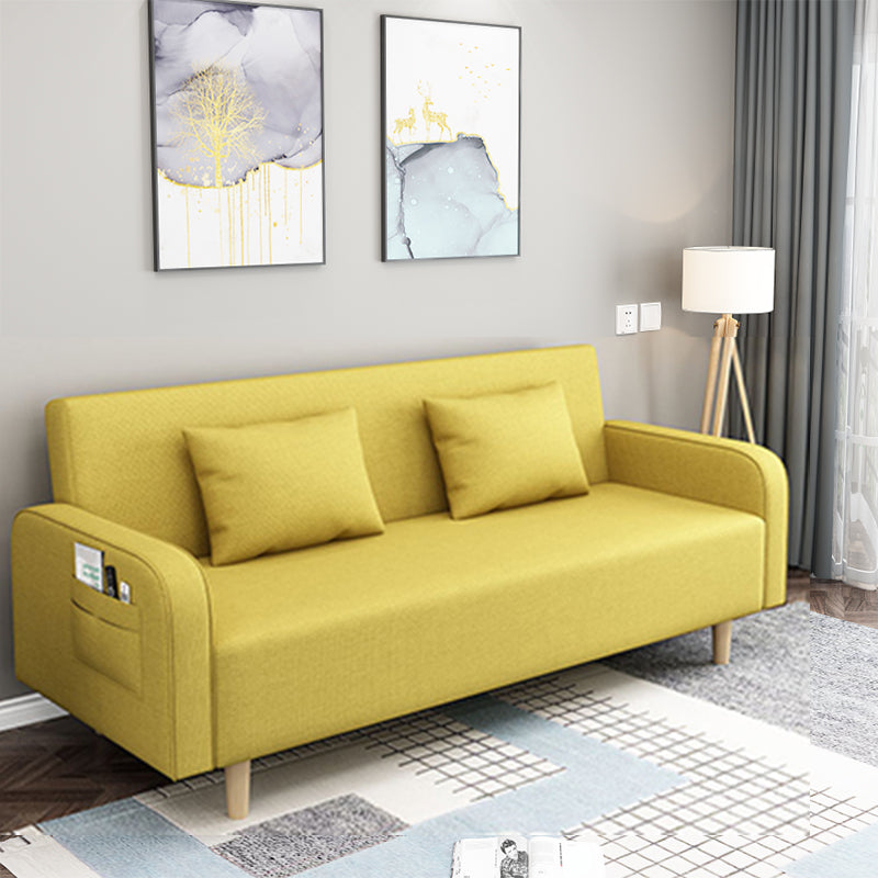 Square Arm Split Back Nordic Fabric 3-seat Sofa Spleeper Sofa 28.74" D x 35.43" H
