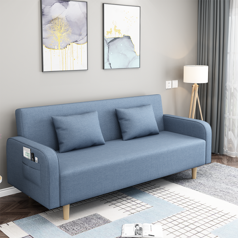 Square Arm Split Back Nordic Fabric 3-seat Sofa Spleeper Sofa 28.74" D x 35.43" H