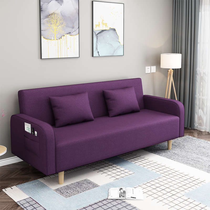Square Arm Split Back Nordic Fabric 3-seat Sofa Spleeper Sofa 28.74" D x 35.43" H