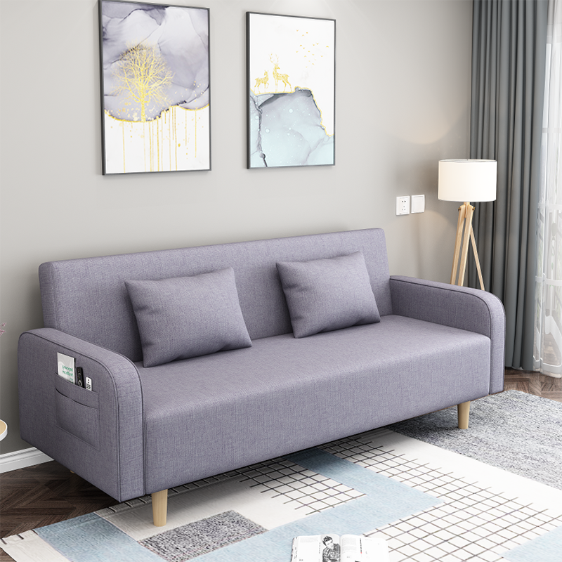 Square Arm Split Back Nordic Fabric 3-seat Sofa Spleeper Sofa 28.74" D x 35.43" H