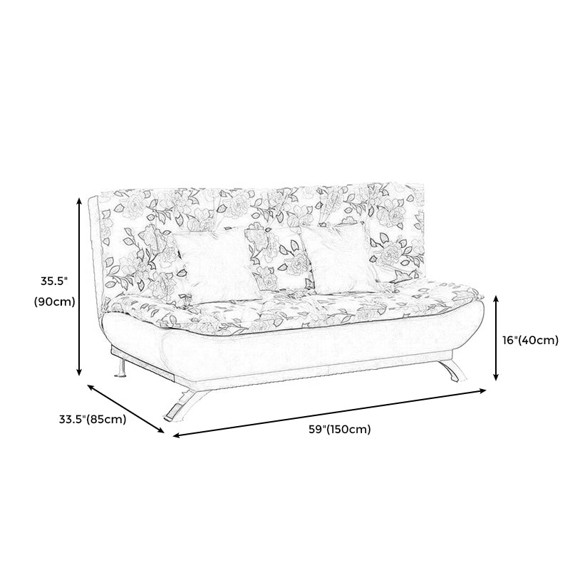 Polish Finish Armless Sofa Square Seating for Living Room and Bonus Room