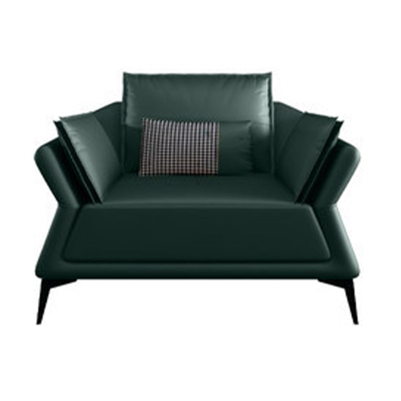 Interior Armrest Sponge Seat Leather/imitation Leather Filled Dark Green/orange Sofa