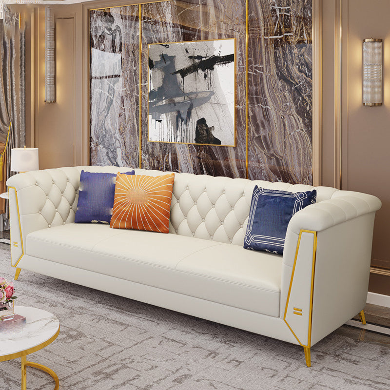 Glam Pillow Top Arm Chesterfield Sofa 33.46"H Tufted Split-Back Sofa with Hair Pin Legs