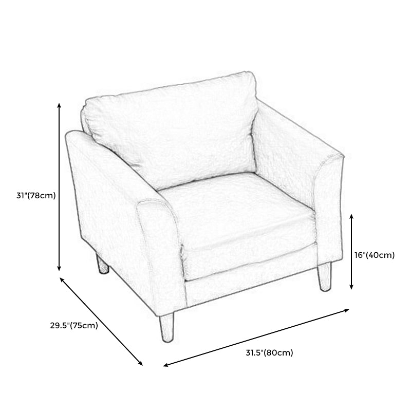 Modern 4 Wood Legs Standard Sofa Faux Leather Flared Arm Sofa
