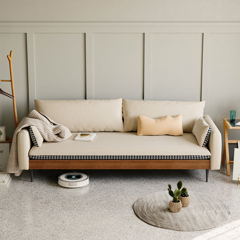 29.53" Scandinavian Linen Square Arm Loose Back Sofa for Apartment