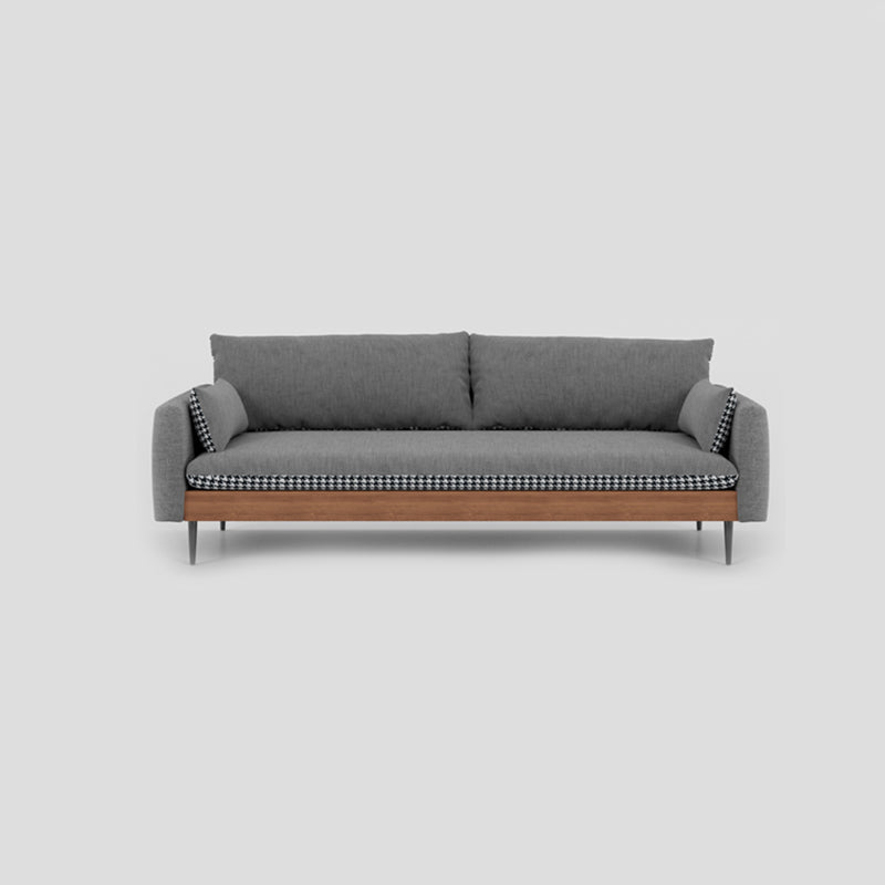 29.53" Scandinavian Linen Square Arm Loose Back Sofa for Apartment