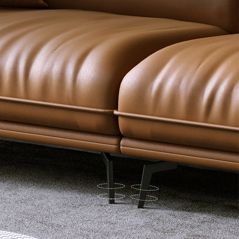 Modern Style with Pillow Back Leather/napa Upholstered Brown Sofa