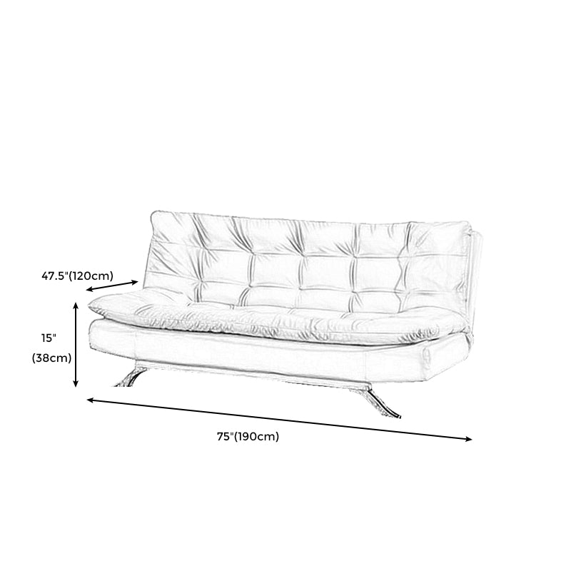 Armless Sofa Chaise Square Seating Settee for Living Room Bonus Room